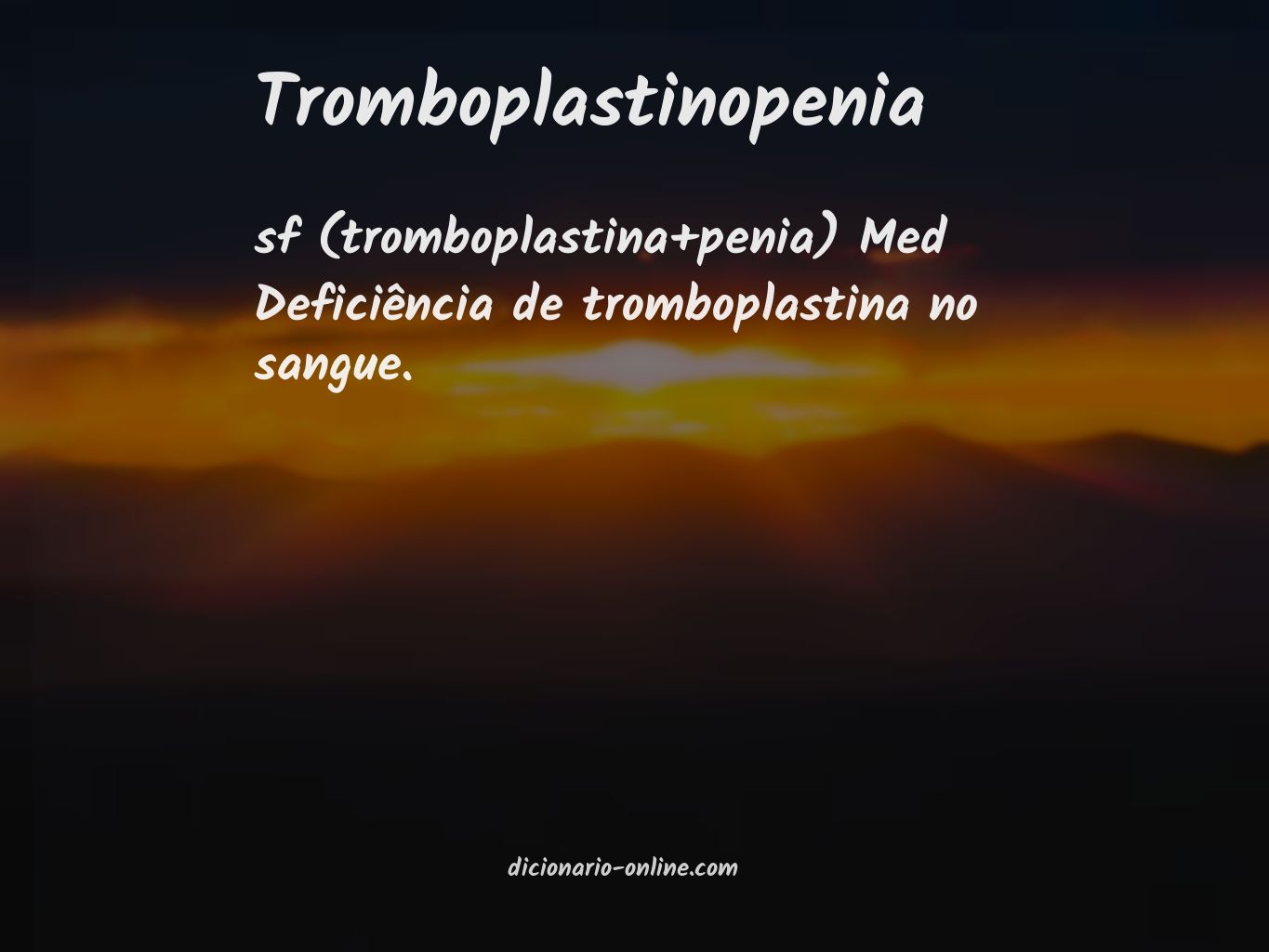 Significado de tromboplastinopenia