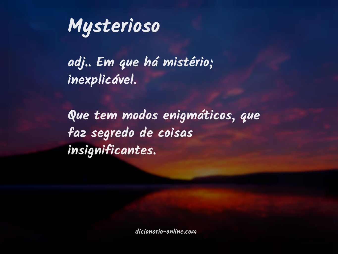 Significado de mysterioso