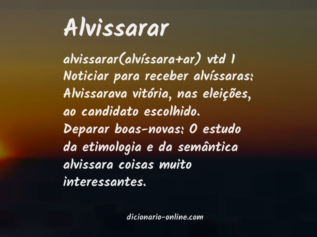 Significado de alvissarar