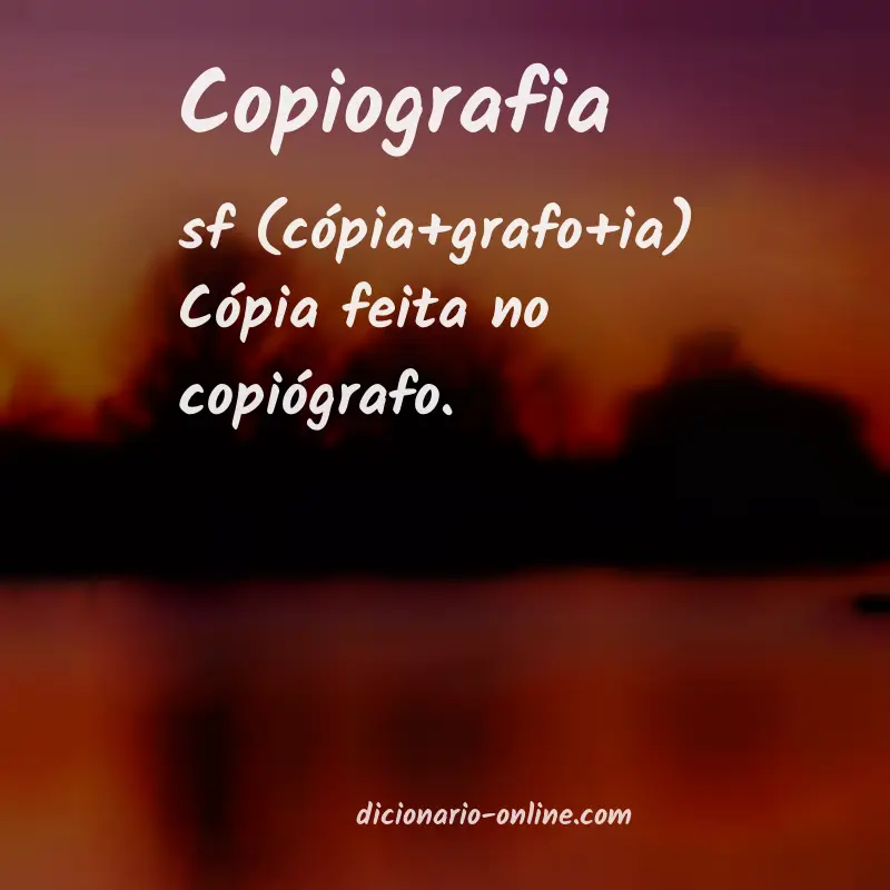 Significado de copiografia