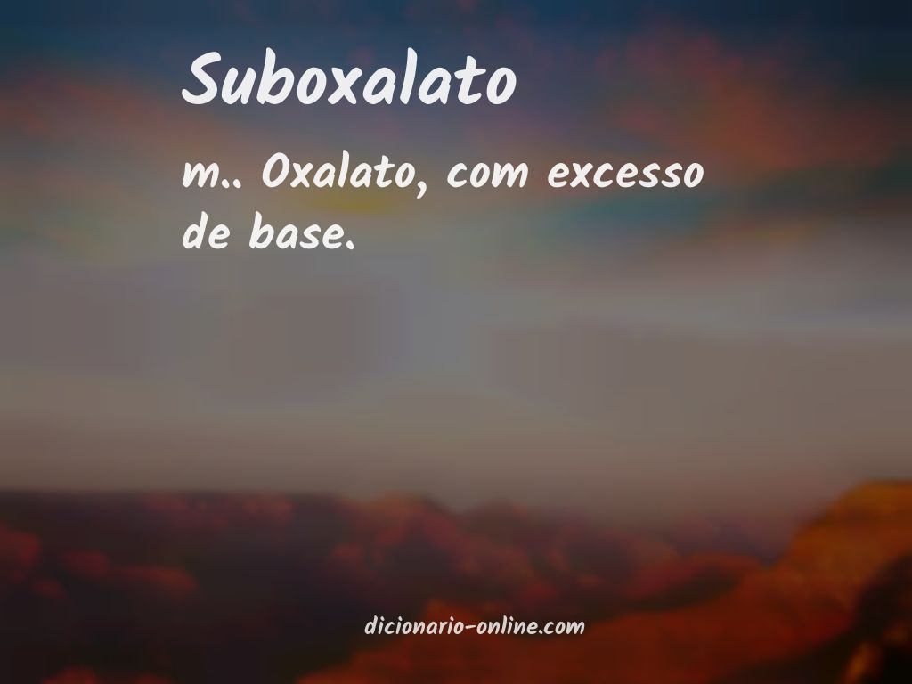 Significado de suboxalato