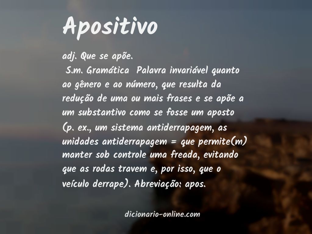 Significado de apositivo