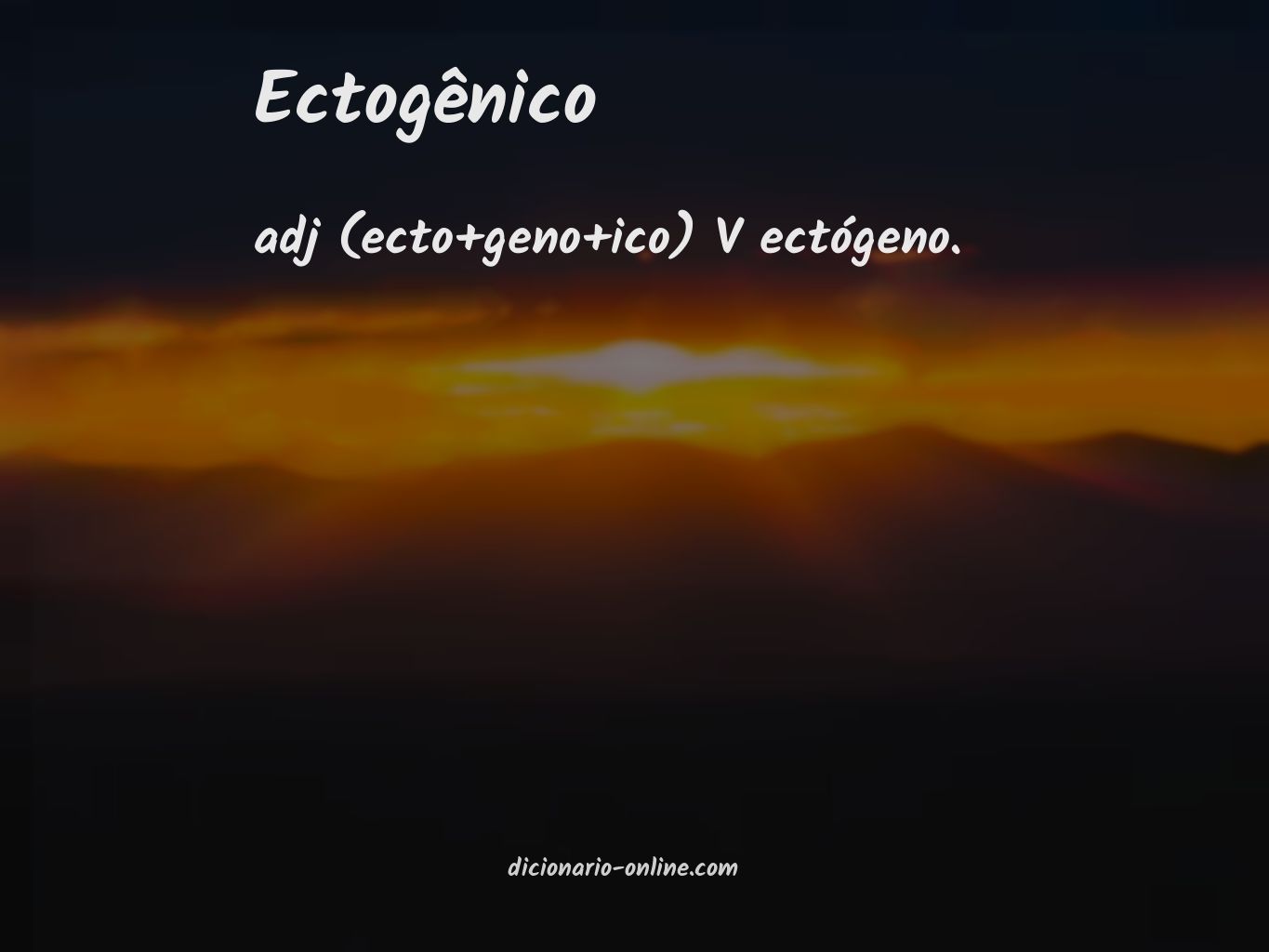 Significado de ectogênico