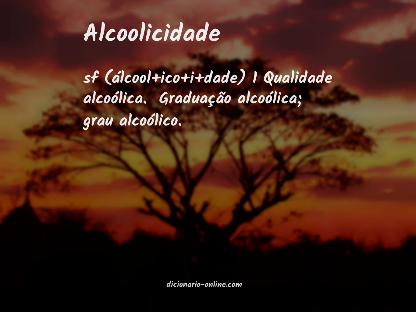 Significado de alcoolicidade