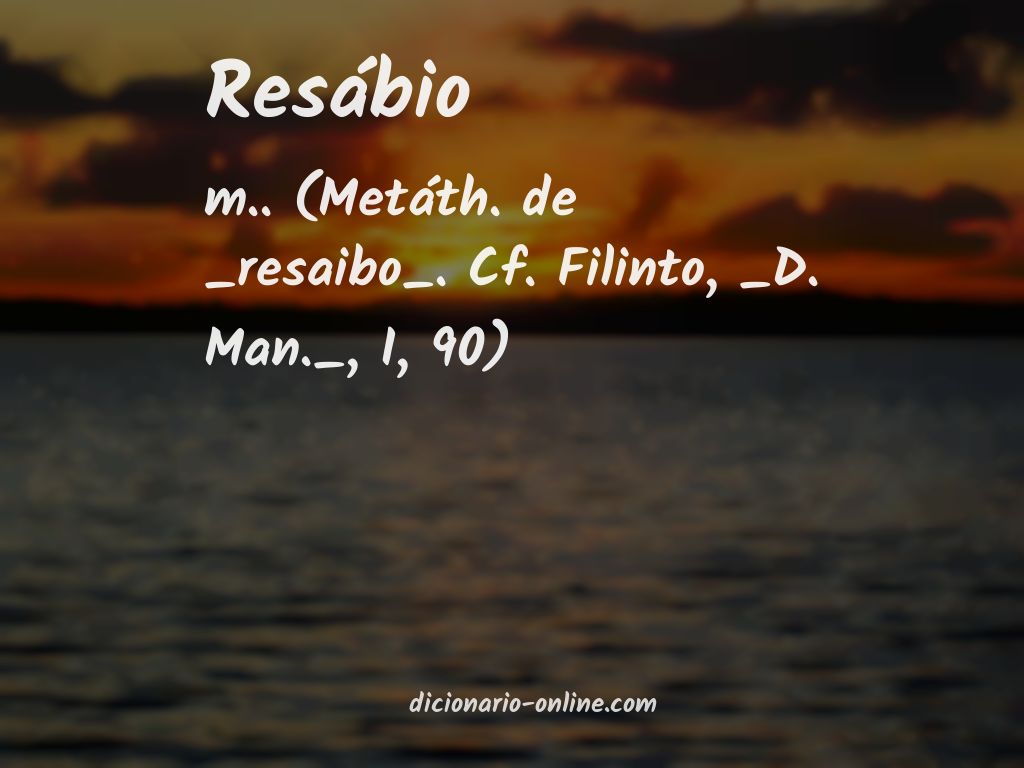 Significado de resábio