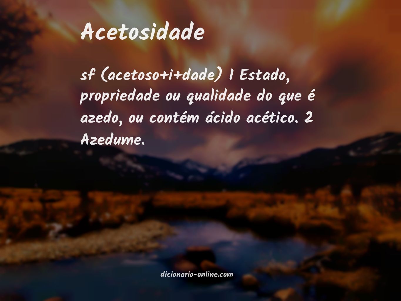 Significado de acetosidade