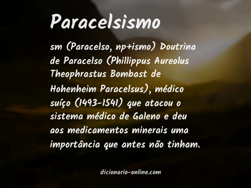 Significado de paracelsismo