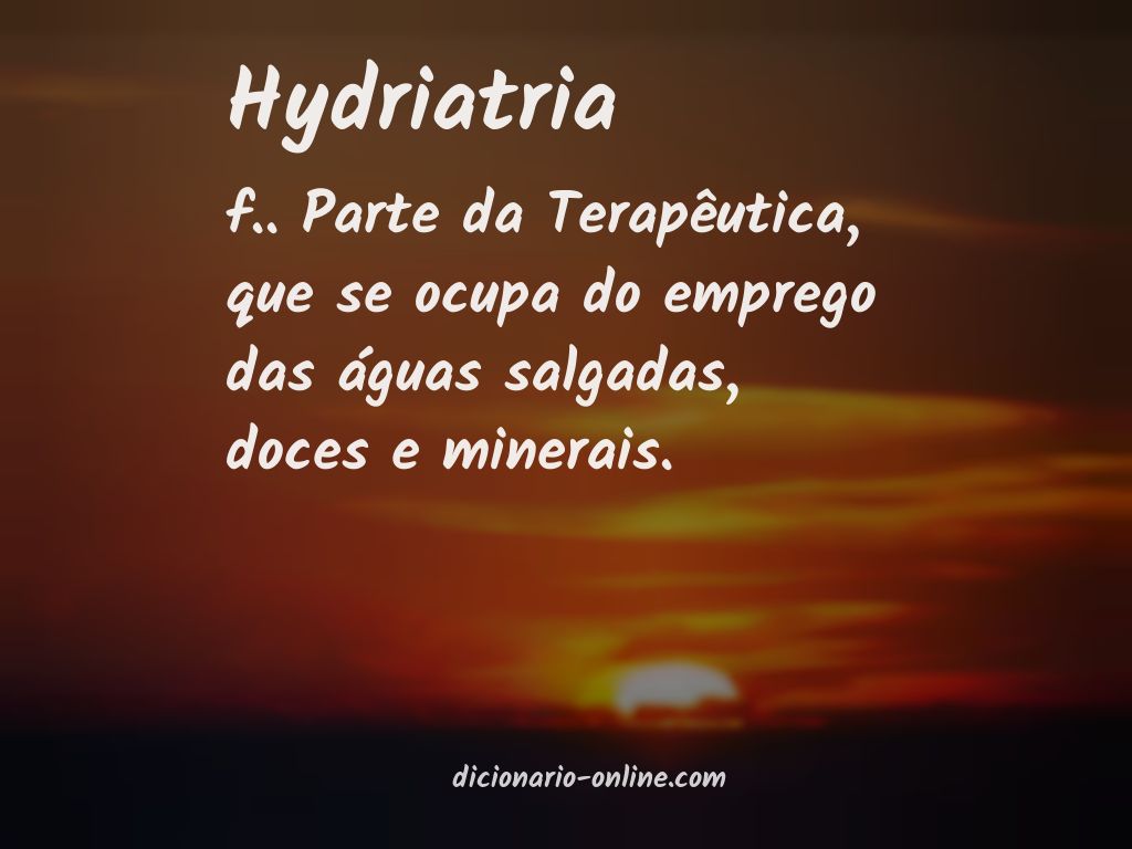 Significado de hydriatria