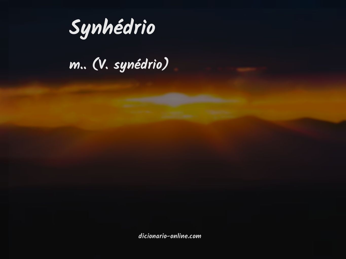 Significado de synhédrio