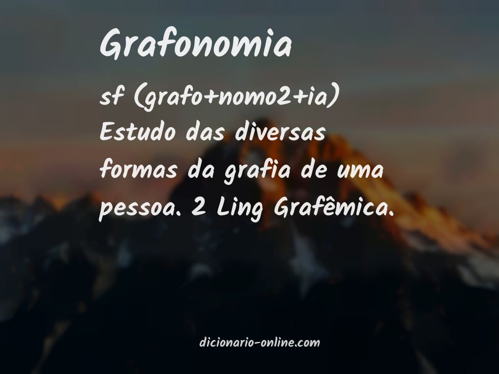 Significado de grafonomia