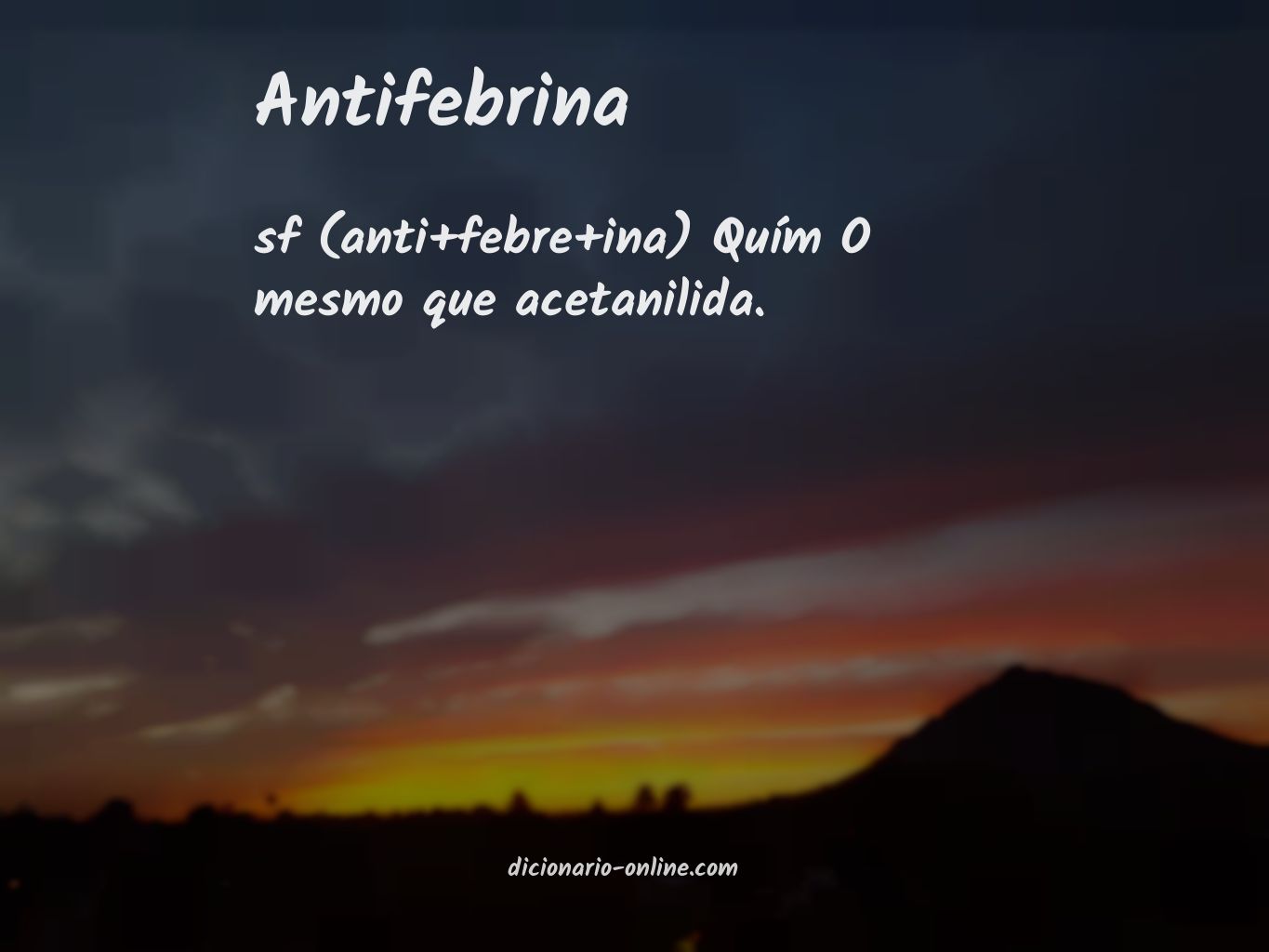 Significado de antifebrina