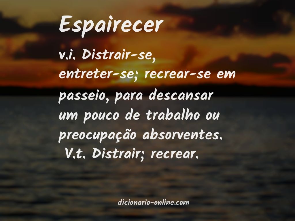 Significado de espairecer