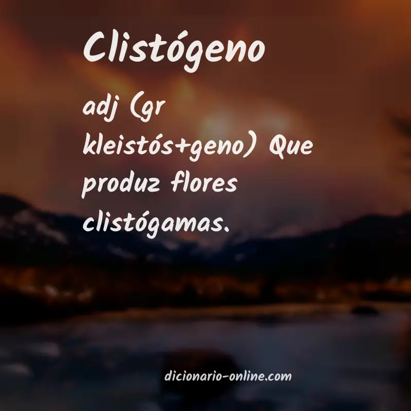 Significado de clistógeno