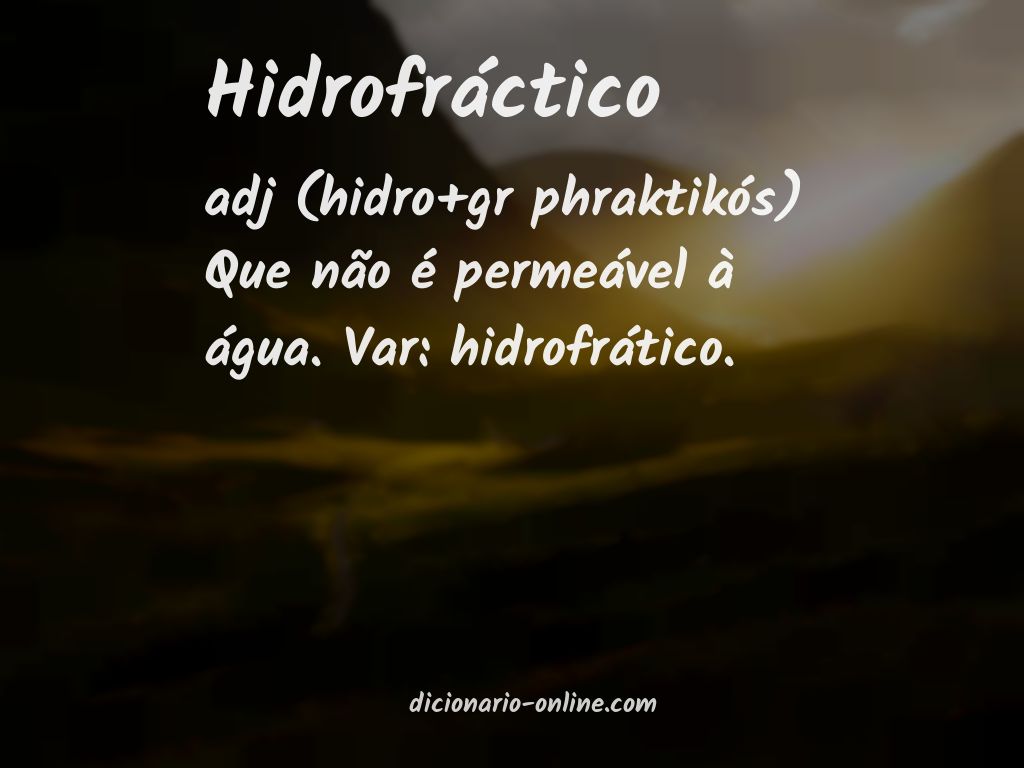 Significado de hidrofráctico