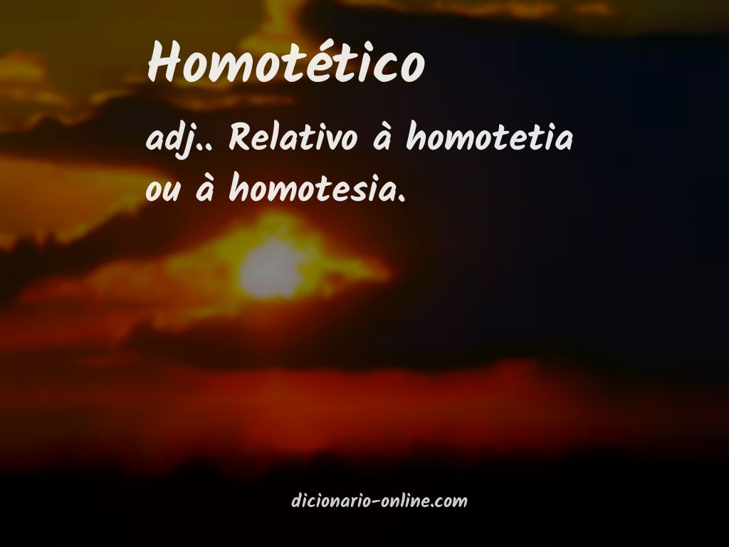 Significado de homotético