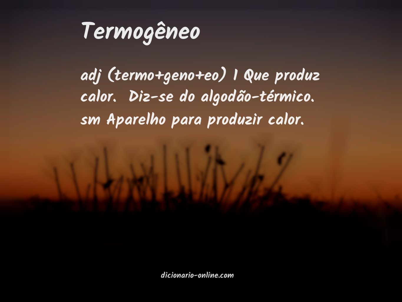 Significado de termogêneo