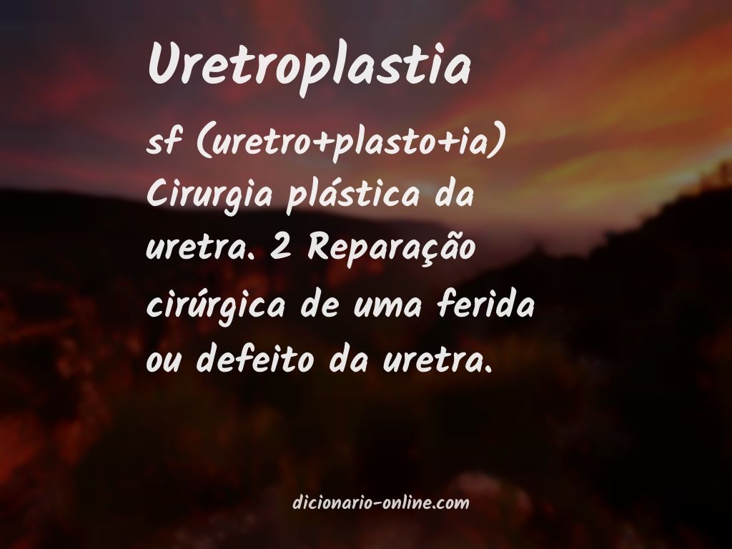 Significado de uretroplastia