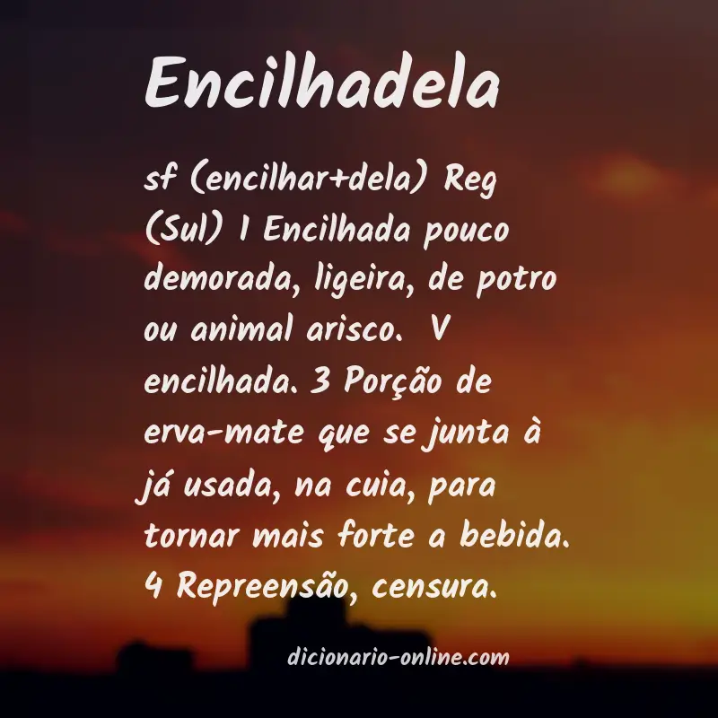Significado de encilhadela