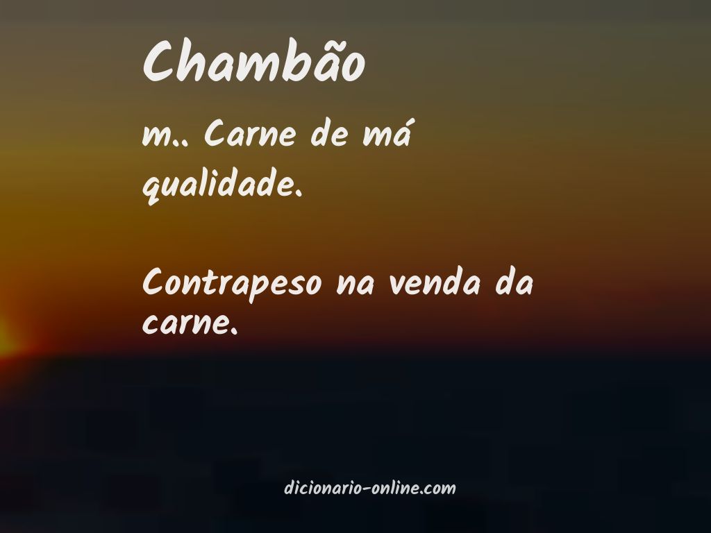 Significado de chambão