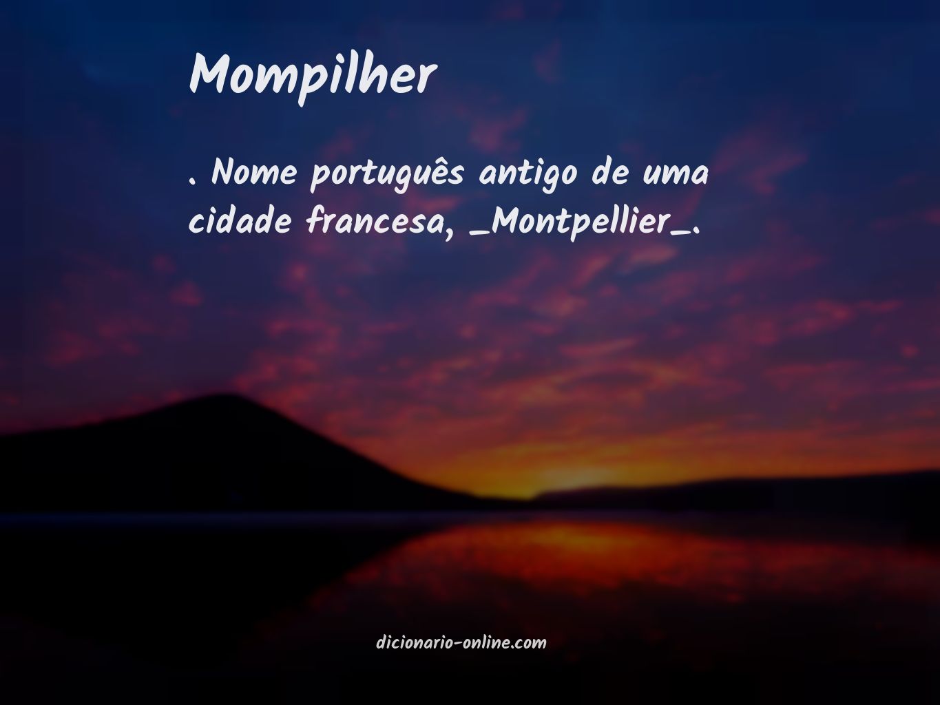 Significado de mompilher