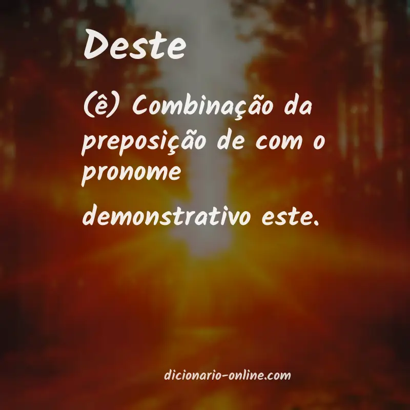 Significado de deste