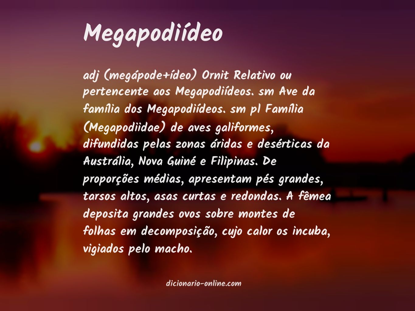 Significado de megapodiídeo